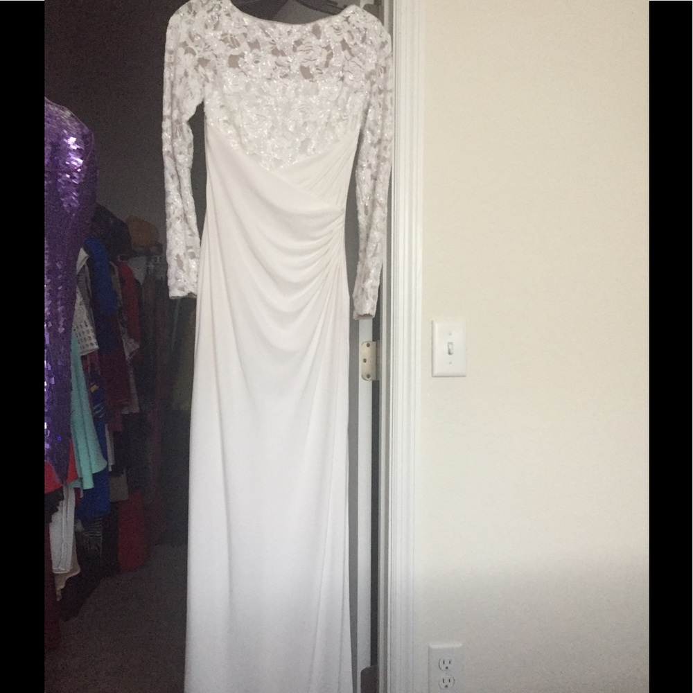 White Lace Ralph Lauren Evening Gown